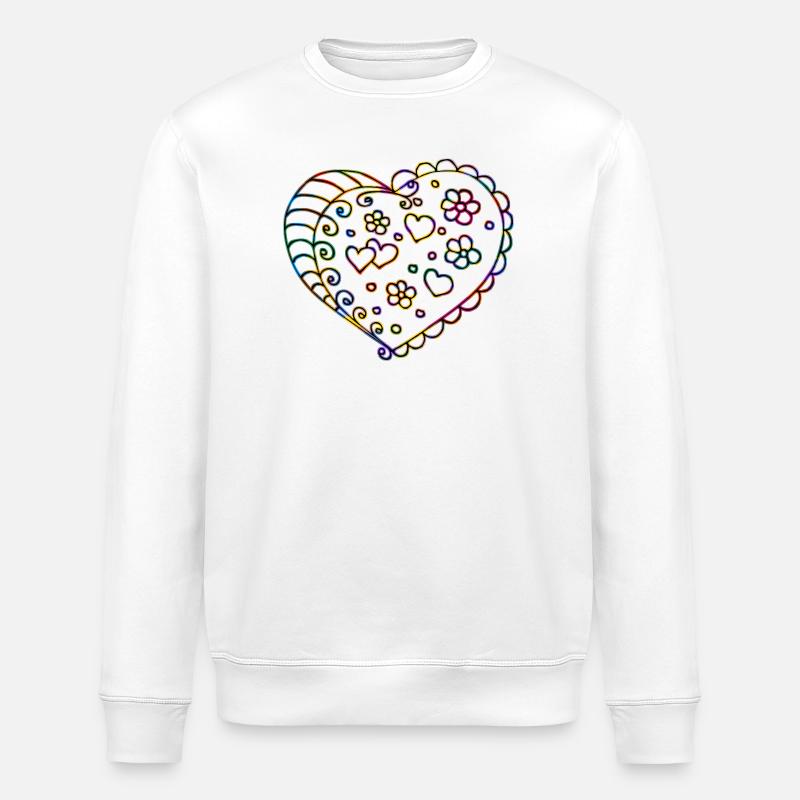 Herz - Stanley/Stella Unisex Bio-Sweatshirt ROLLER - Weiß