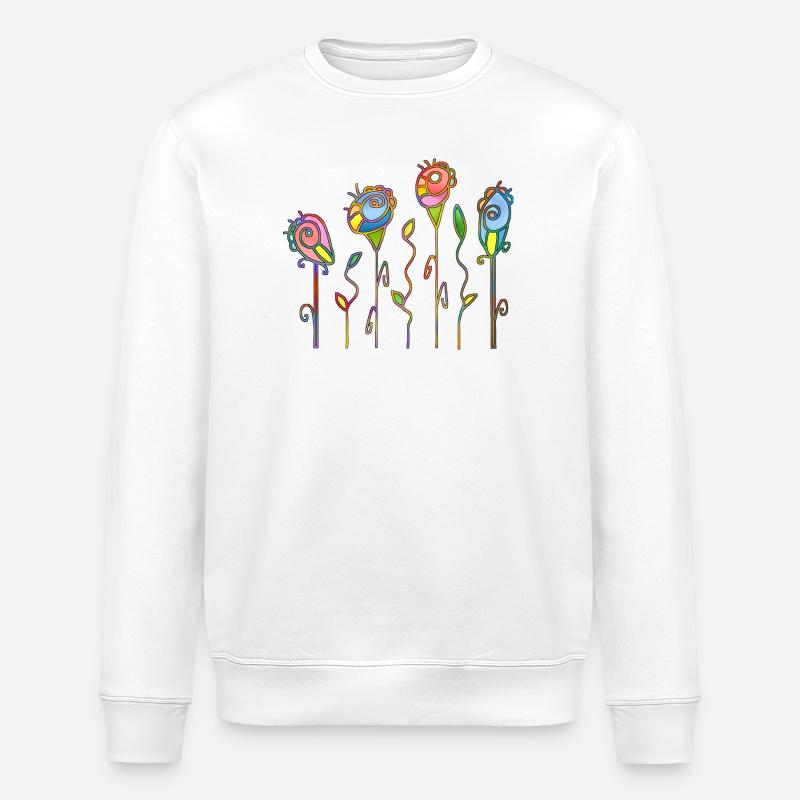 Blumen - Stanley/Stella Unisex Bio-Sweatshirt ROLLER - Weiß