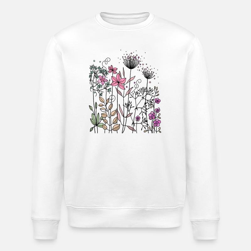 Blumen - Stanley/Stella Unisex Bio-Sweatshirt ROLLER - Weiß