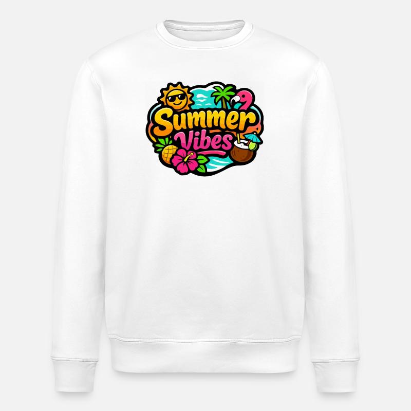 Sommeratmosphäre Tropisch Bunt - Stanley/Stella Unisex Bio-Sweatshirt ROLLER - Weiß