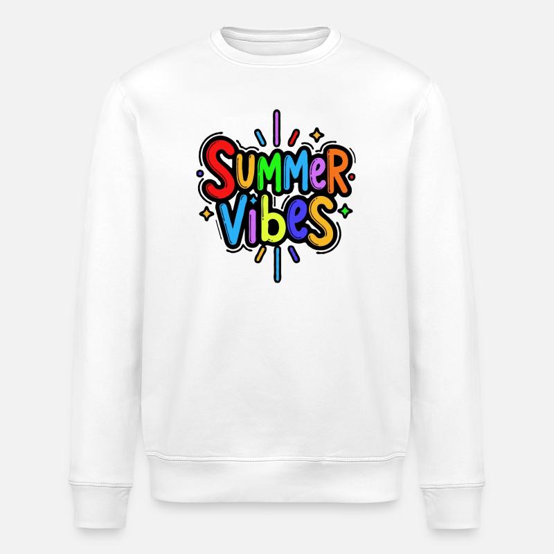 Summer Vibes Rainbow - Stanley/Stella Unisex Bio-Sweatshirt ROLLER - Weiß