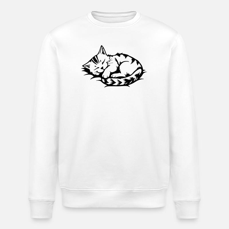 Chat noir endormi - Sweat bio ROLLER Stanley/Stella Unisexe - blanc