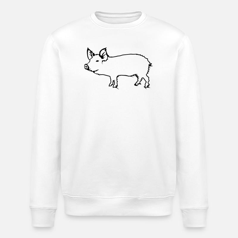 Schwein - Stanley/Stella Unisex Bio-Sweatshirt ROLLER - Weiß