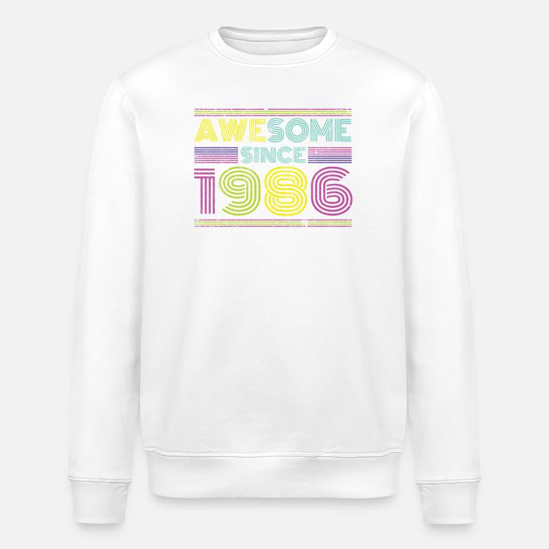 Neon Retro 1996 Jubiläum - Stanley/Stella Unisex Bio-Sweatshirt ROLLER - Weiß