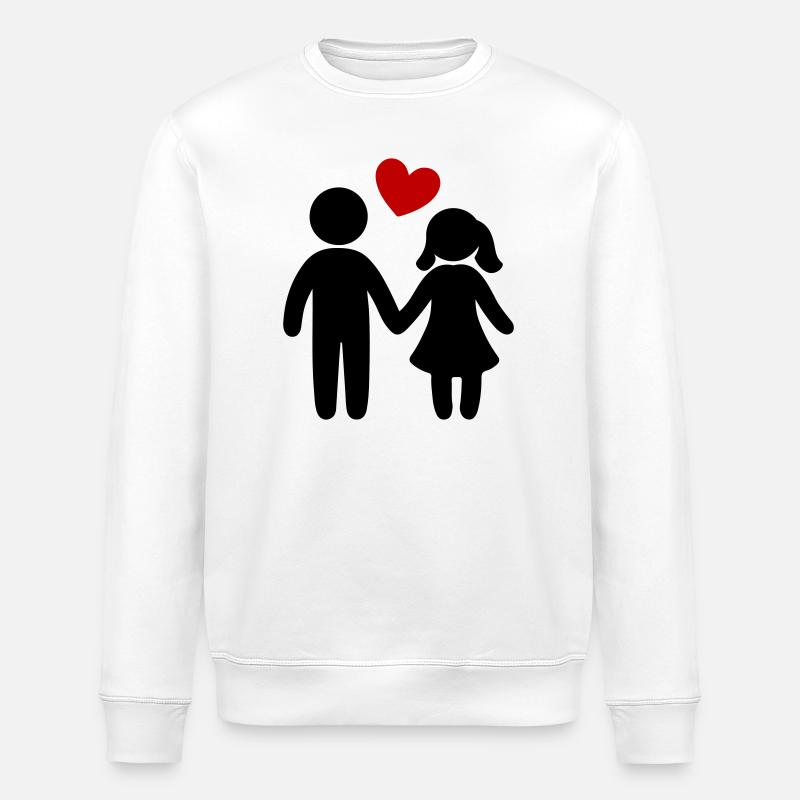 Paar Verliebt Herz - Stanley/Stella Unisex Bio-Sweatshirt ROLLER - Weiß
