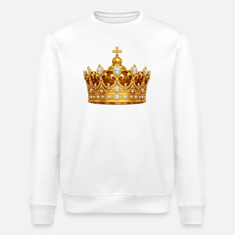 Goldene Krone mit Diamanten - Stanley/Stella Unisex Bio-Sweatshirt ROLLER - Weiß