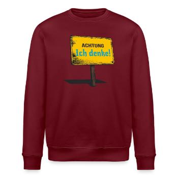 Attention I think sign - Stanley/Stella ROLLER Unisex Organic Sweatshirt - white - Front - Nik (191cm)