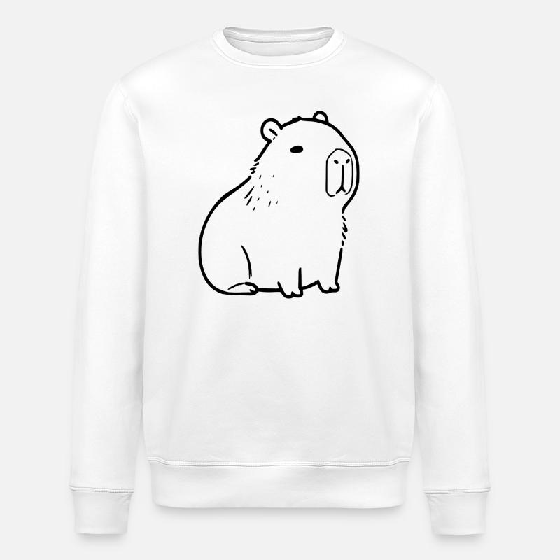 Capybara Wasserschwein schwarz - Stanley/Stella Unisex Bio-Sweatshirt ROLLER - Weiß