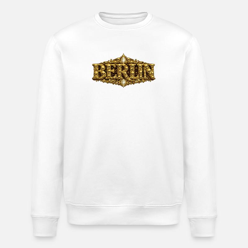 Baroque BERLIN with skull - Stanley/Stella ROLLER Unisex Organic Sweatshirt - white