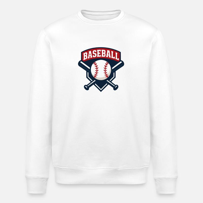 Emblème de baseball avec balle - Sweat bio ROLLER Stanley/Stella Unisexe - blanc