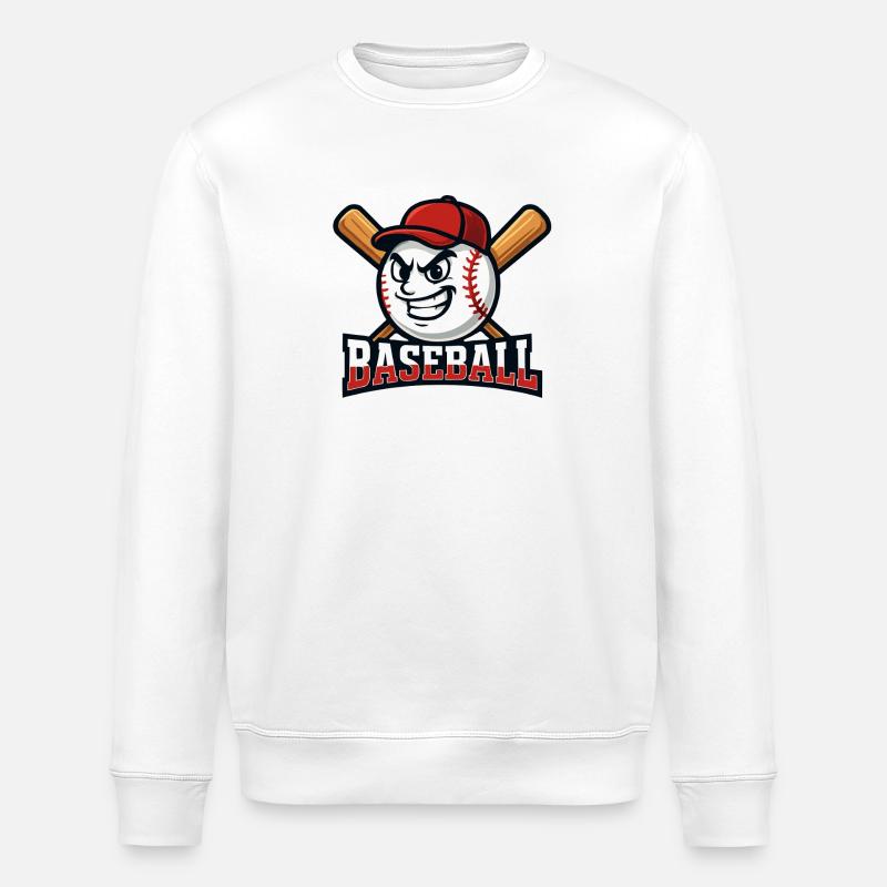 Baseball-Maskottchen - Stanley/Stella Unisex Bio-Sweatshirt ROLLER - Weiß
