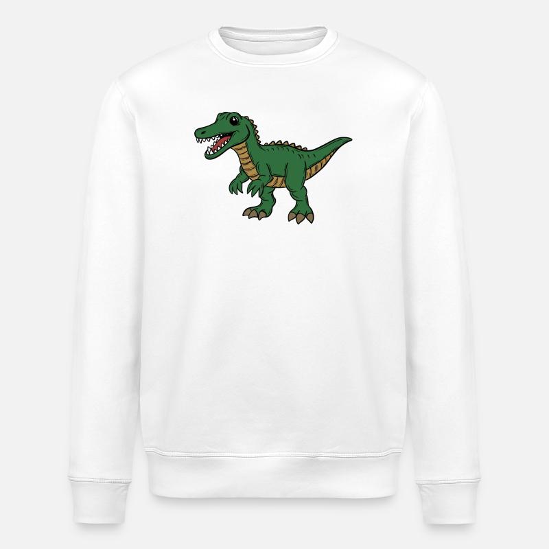Dinosaurier  - Stanley/Stella Unisex Bio-Sweatshirt ROLLER - Weiß