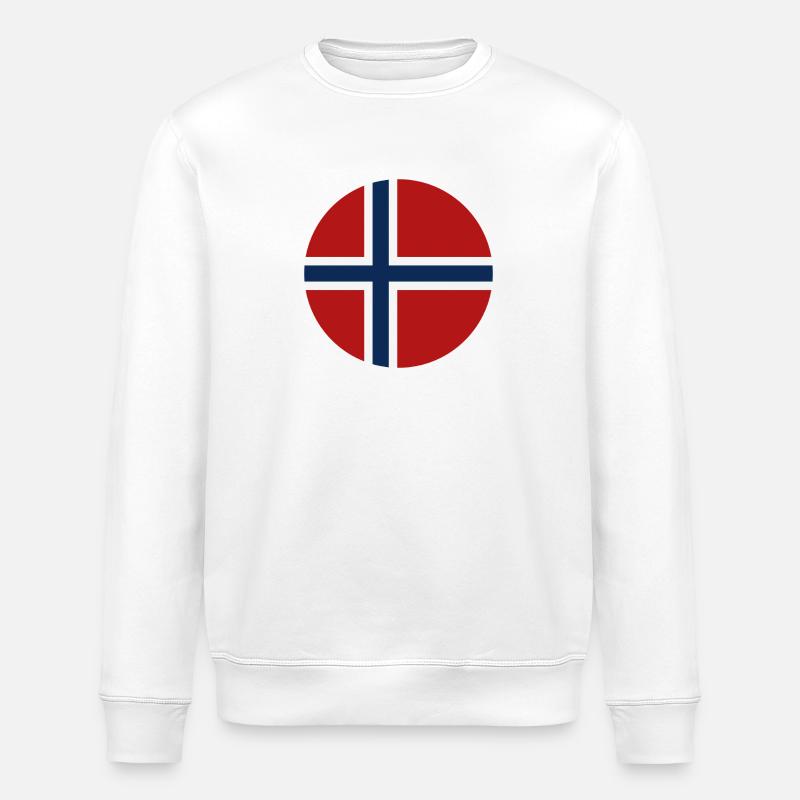 Drapeau rond norvégien - Sweat bio ROLLER Stanley/Stella Unisexe - blanc