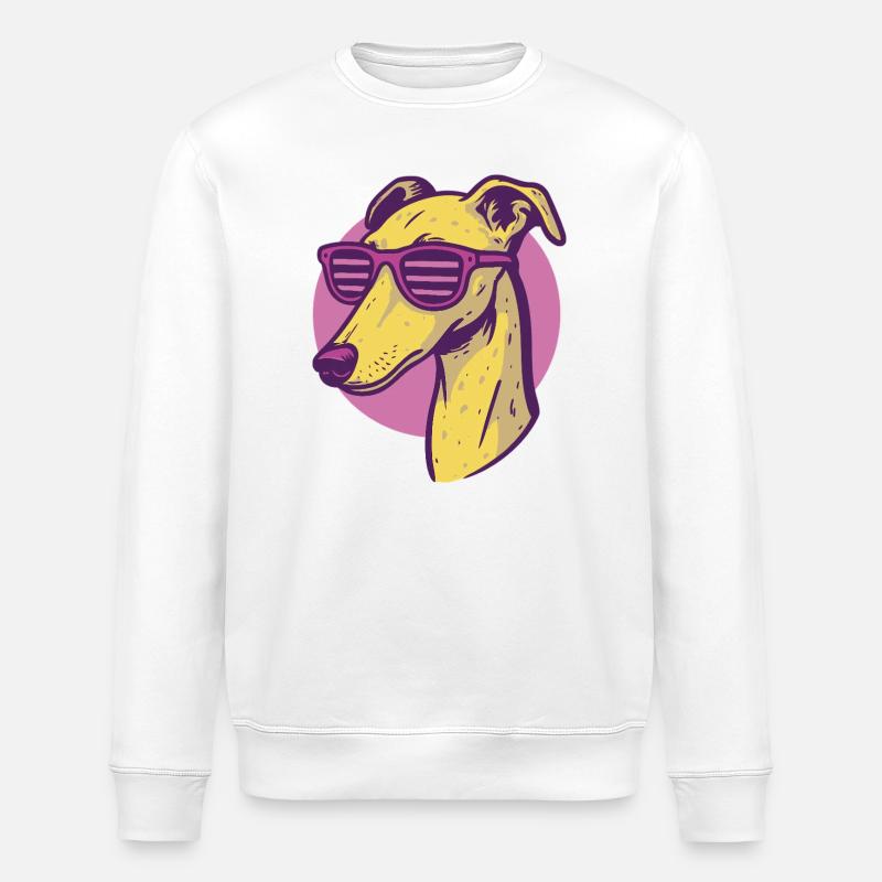 Windhund, Galgo Sonnenbrille Pop-Art - Stanley/Stella Unisex Bio-Sweatshirt ROLLER - Weiß