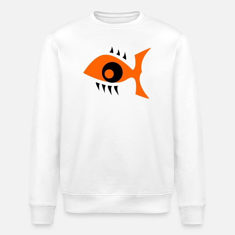 Eye Fish - Augenfisch - Stanley/Stella Unisex Bio-Sweatshirt ROLLER - Weiß