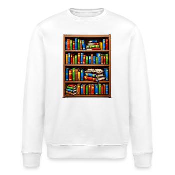 Bücherregal Illustrato Bibliothek - Stanley/Stella Unisex Bio-Sweatshirt ROLLER - Weiß - Vorne - Nik (191cm)