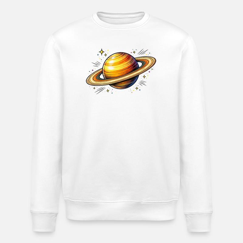 Planet Saturn  - Stanley/Stella Unisex Bio-Sweatshirt ROLLER - Weiß