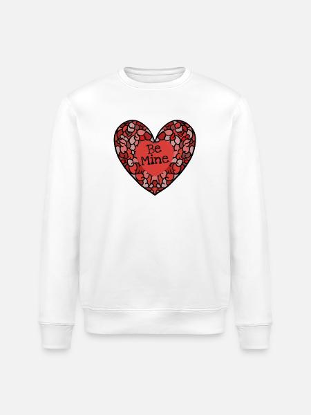 Be Mine Intricate Heart Mosaic - Stanley/Stella ROLLER Unisex Organic Sweatshirt - white