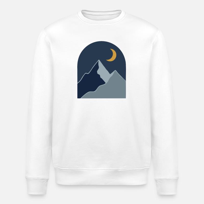 Midnight Mountain Serenity - Stanley/Stella Unisex Bio-Sweatshirt ROLLER - Weiß