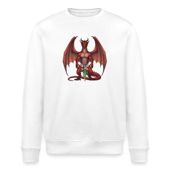 Dragon Pourpre et Fée de la Forêt - Sweat bio ROLLER Stanley/Stella Unisexe - blanc - Devant - Nik (191cm)