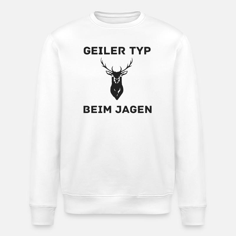 Geiler Typ Beim Jagen - Stanley/Stella Unisex Bio-Sweatshirt ROLLER - Weiß