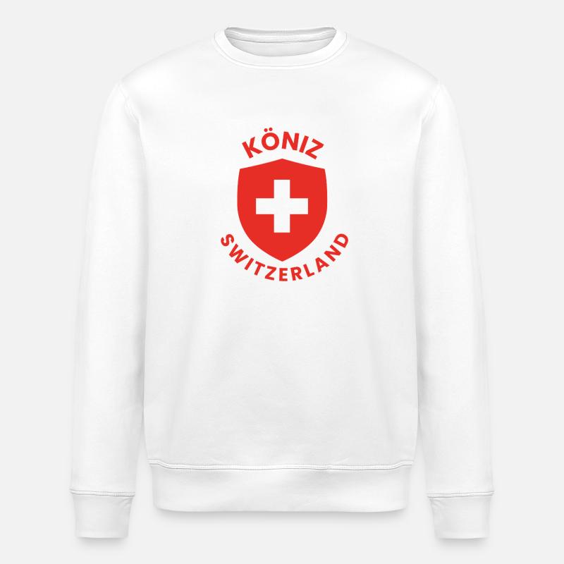 Köniz Schweiz Schildemblem - Stanley/Stella Unisex Bio-Sweatshirt ROLLER - Weiß