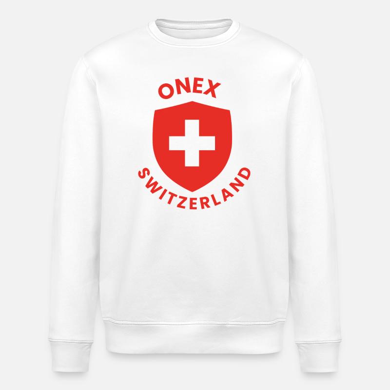 Bouclier suisse avec croix blanche - Sweat bio ROLLER Stanley/Stella Unisexe - blanc