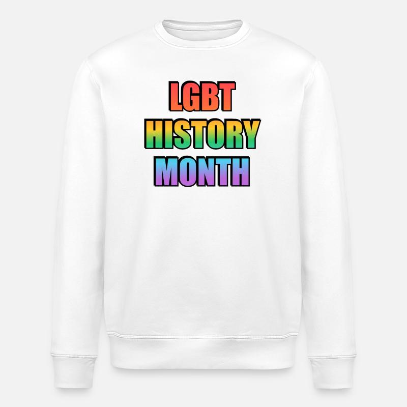 LGBT History Month Gradient Text - Stanley/Stella ROLLER Unisex Organic Sweatshirt - white