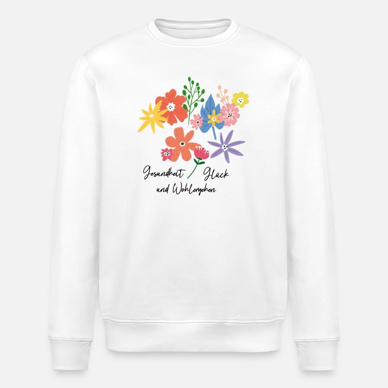 Blumenbouquet  - Stanley/Stella Unisex Bio-Sweatshirt ROLLER - Weiß
