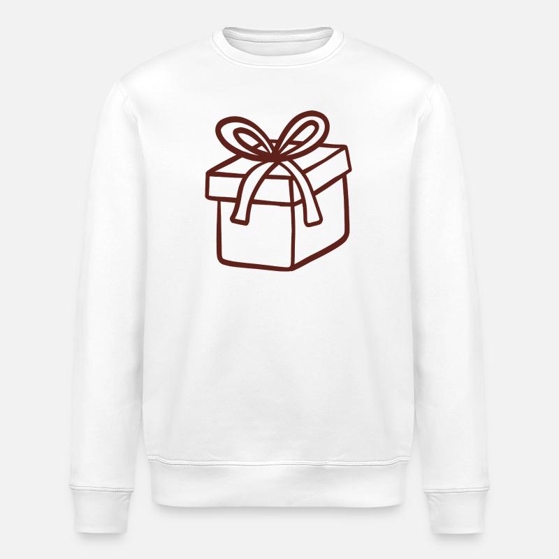 Rustic Hand-Drawn Gift Box - Stanley/Stella ROLLER Unisex Organic Sweatshirt - white