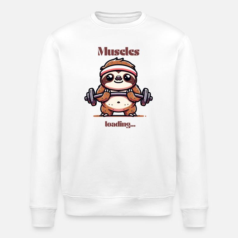 Muscles loading... T-shirt - Stanley/Stella ROLLER Unisex Organic Sweatshirt - white
