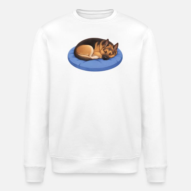 German Shepherd Relax, Chill, Lie - Stanley/Stella ROLLER Unisex Organic Sweatshirt - white