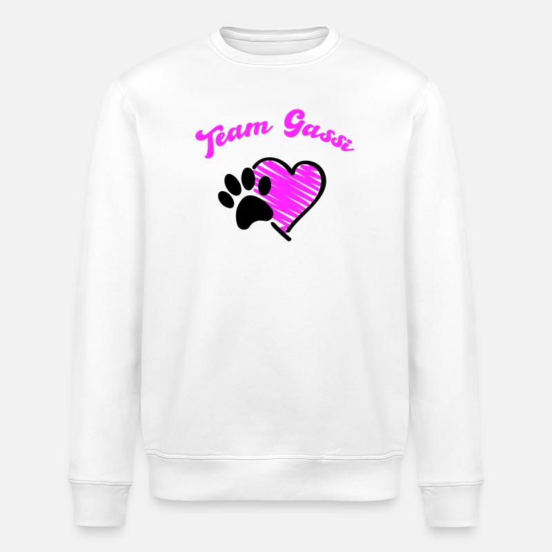 Team Gassi Hund Herz Liebe - Stanley/Stella Unisex Bio-Sweatshirt ROLLER - Weiß