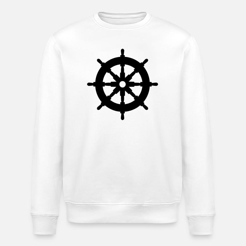 Steering wheel - Stanley/Stella ROLLER Unisex Organic Sweatshirt - white