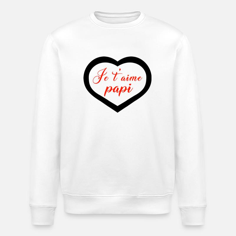 cœur je t'aime papi - Sweat bio ROLLER Stanley/Stella Unisexe - blanc