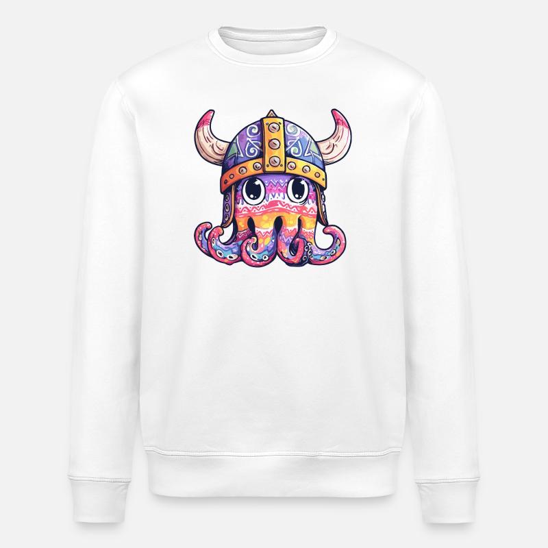 Viking-Tentakelhelm farbiges Design - Stanley/Stella Unisex Bio-Sweatshirt ROLLER - Weiß