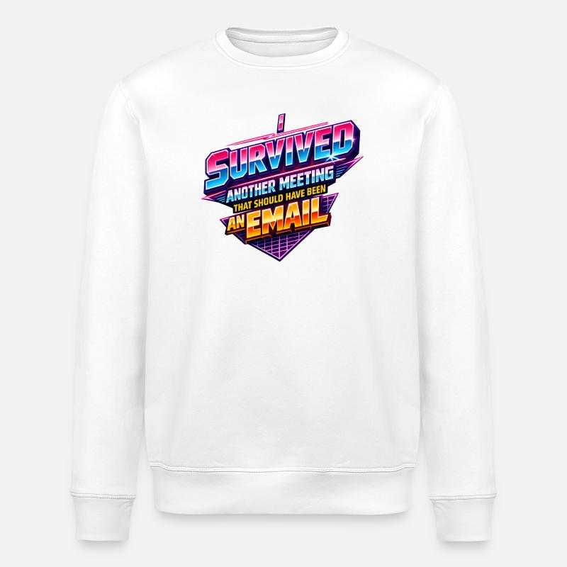 Büro Email Spruch 80s Retro - Stanley/Stella Unisex Bio-Sweatshirt ROLLER - Weiß