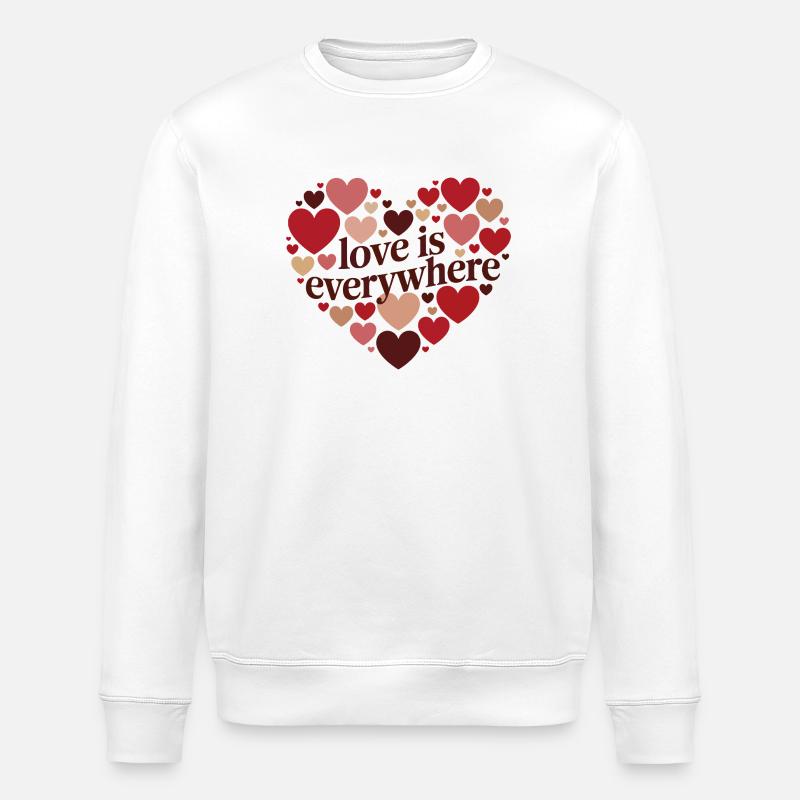Love ist Everywhere Heart-Design - Stanley/Stella Unisex Bio-Sweatshirt ROLLER - Weiß