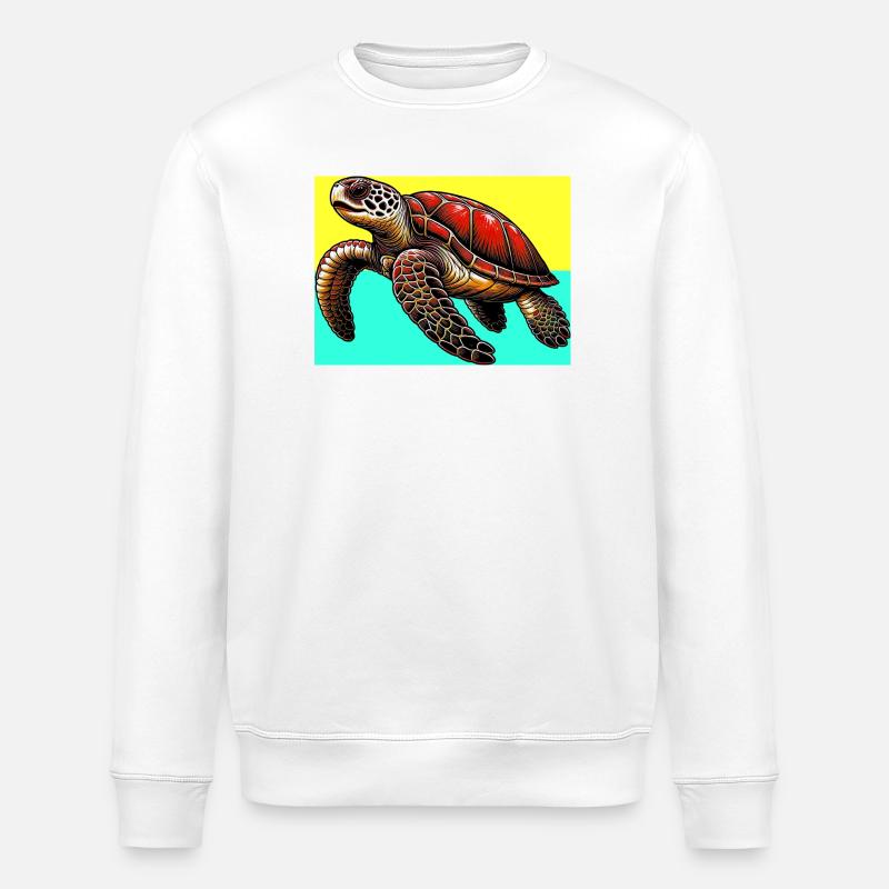turtle - Stanley/Stella ROLLER Unisex Organic Sweatshirt - white