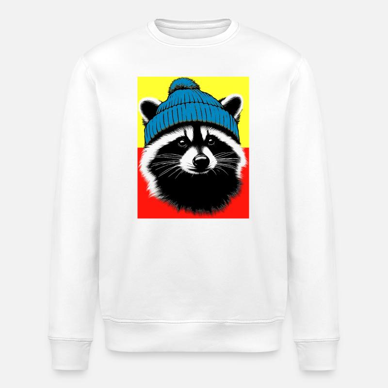Waschbär - Stanley/Stella Unisex Bio-Sweatshirt ROLLER - Weiß