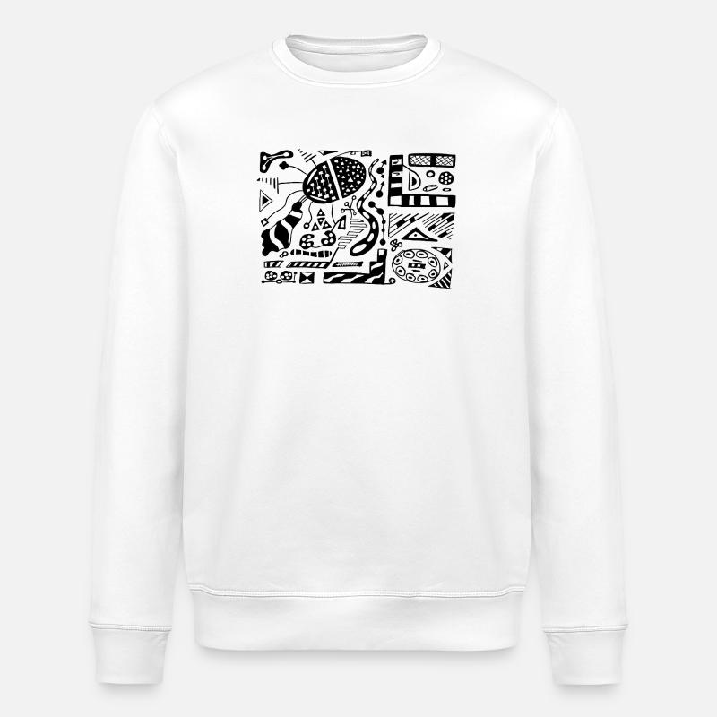 Abstract Doodle - Stanley/Stella Unisex Bio-Sweatshirt ROLLER - Weiß