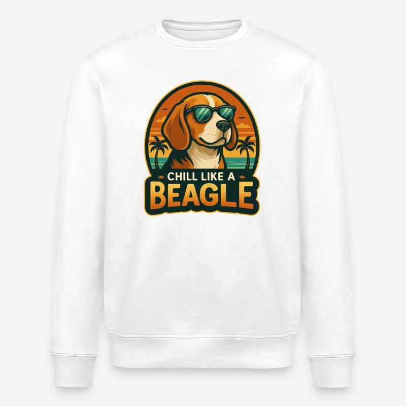 Chill wie ein Beagle - Stanley/Stella Unisex Bio-Sweatshirt ROLLER - Weiß