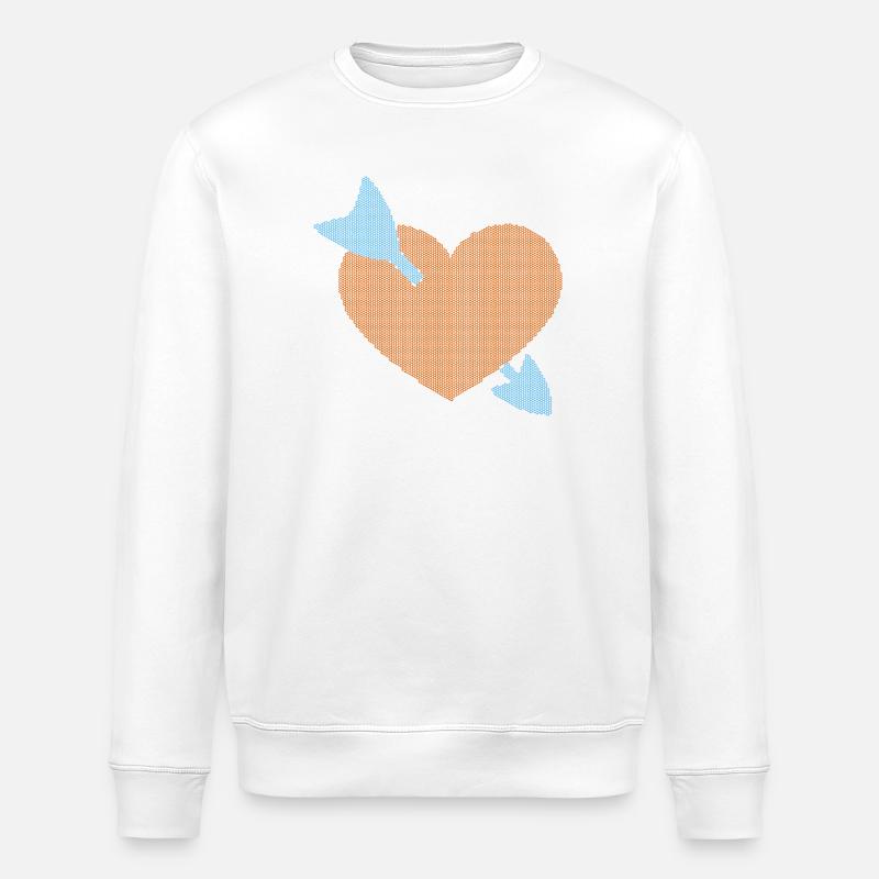 Cœur transpercé par une flèche - Sweat bio ROLLER Stanley/Stella Unisexe - blanc
