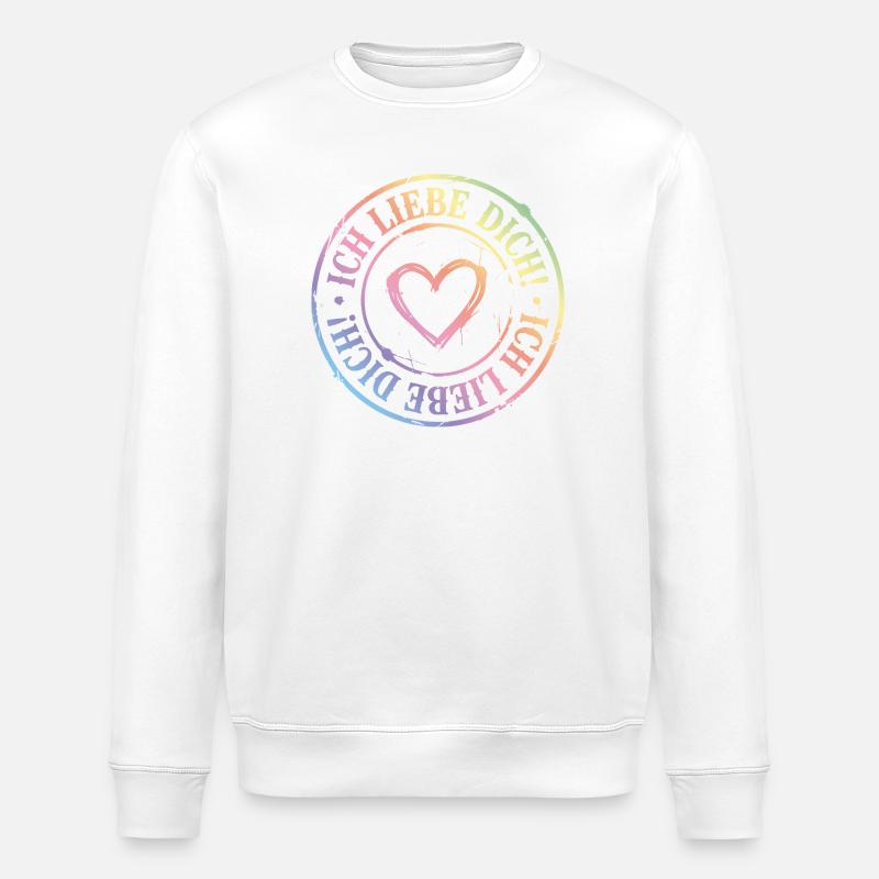 Je t’aime, mon cœur - Sweat bio ROLLER Stanley/Stella Unisexe - blanc