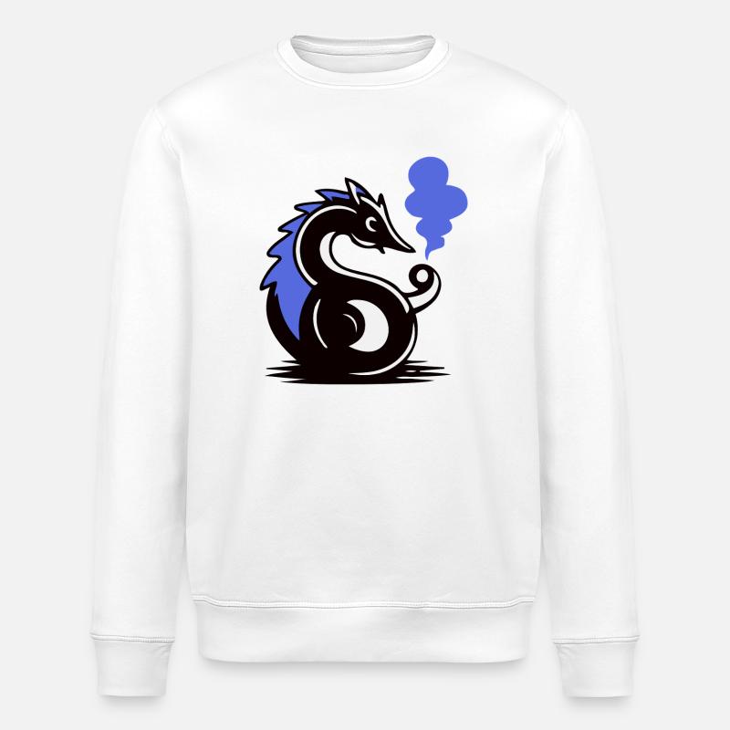 Hippocampe de la Braise Bleue - Sweat bio ROLLER Stanley/Stella Unisexe - blanc