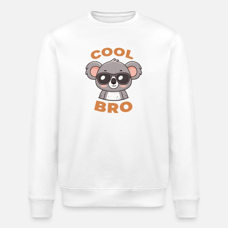 Koala Cool Bro avec lunettes - Sweat bio ROLLER Stanley/Stella Unisexe - blanc