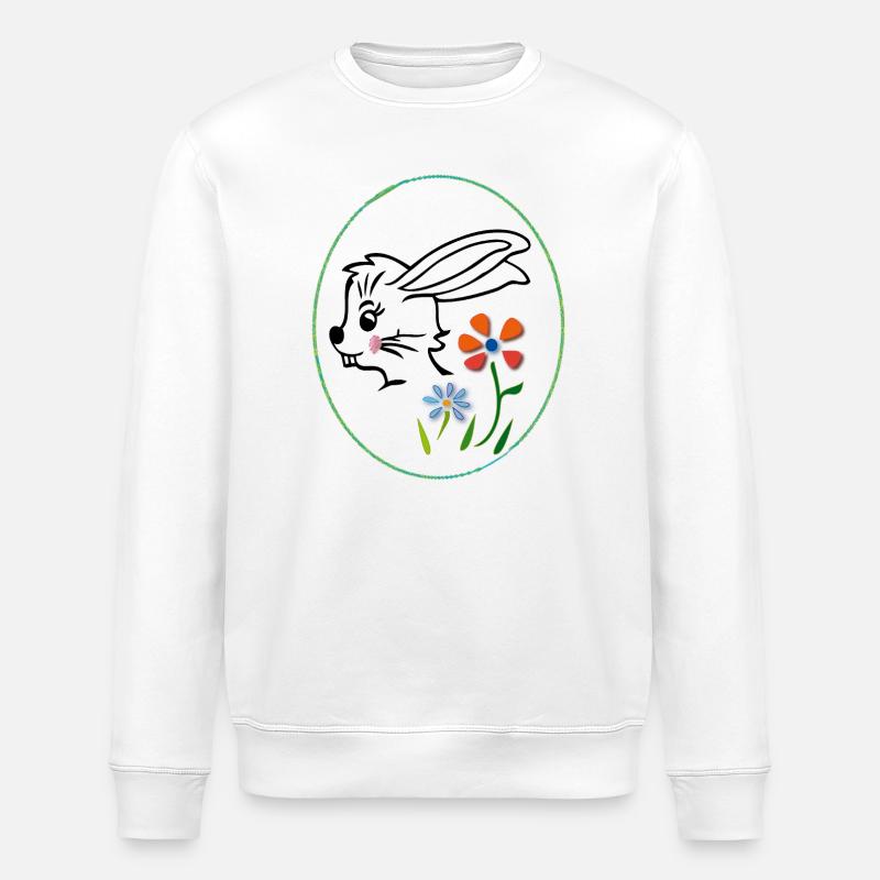 Lapin de Pâques - Sweat bio ROLLER Stanley/Stella Unisexe - blanc