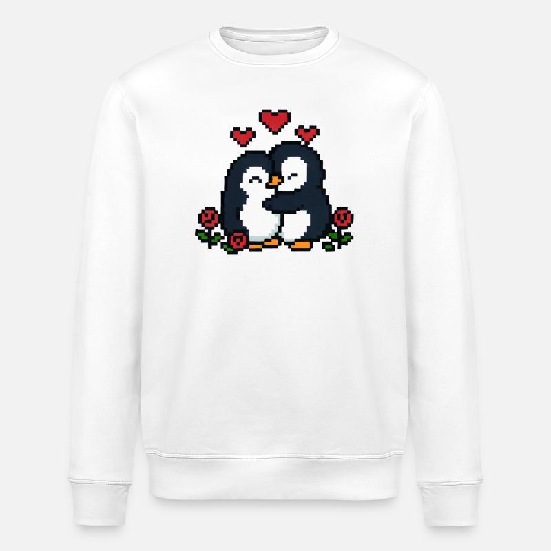 Pixel Penguin - Sweat bio ROLLER Stanley/Stella Unisexe - blanc