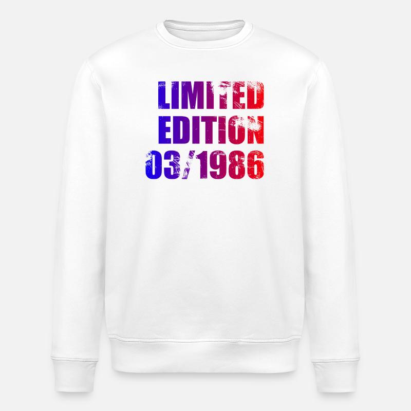 40e anniversaire Édition Limitée 03/1986 - Sweat bio ROLLER Stanley/Stella Unisexe - blanc