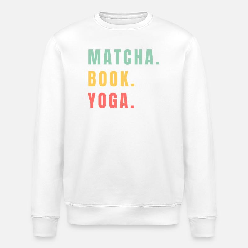 MATCHA-BUCH YOGA - Stanley/Stella Unisex Bio-Sweatshirt ROLLER - Weiß